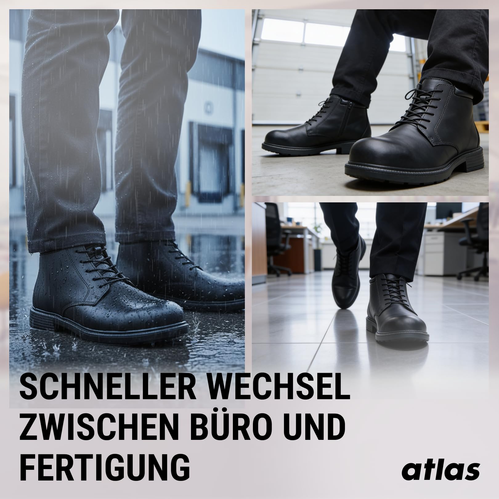 Atlas CX 545 S3 ESD Sicherheitsschuhe knöchelhoch, Business-Look mit Stahlkappe, durchtrittsicher, wasserabweisend, Weite 10, Größe 43