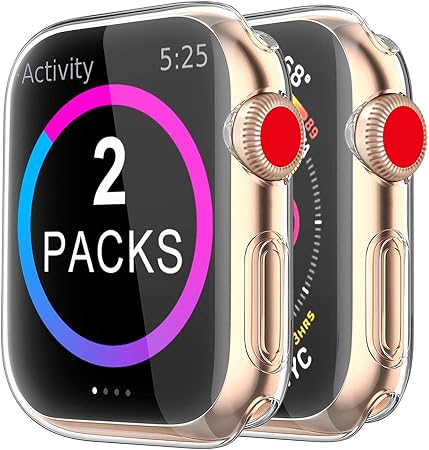 2 Pezzi] Cover Apple Watch Series 6/5/4/SE 40mm Custodia, TPU Ultrasottile Apple  Watch Case, Protezione Completa Anti-Graffio Trasparente (40MM) :  Amazon.it: Elettronica