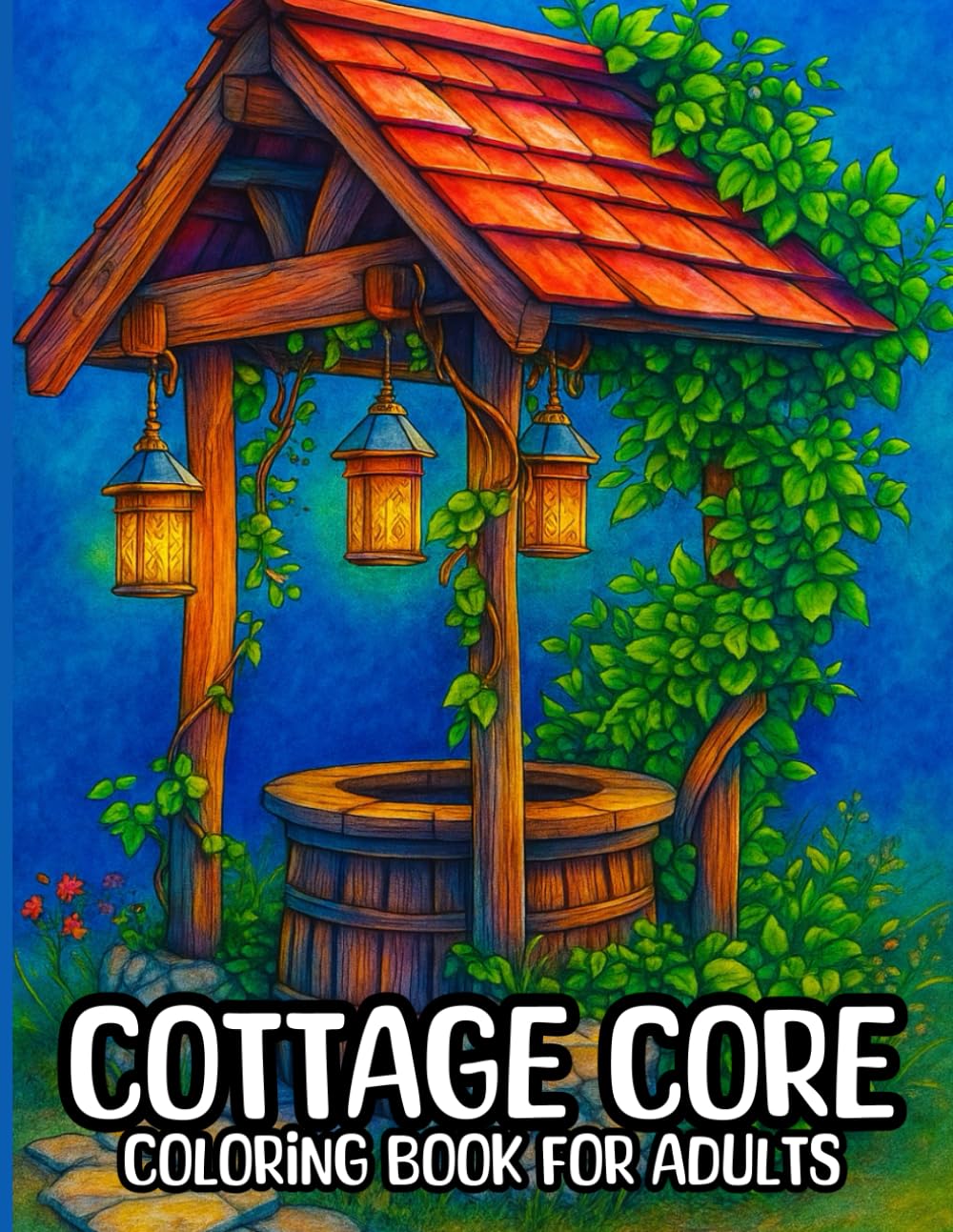COTTAGE CORE COLORING BOOK FOR ADULTS: 50 Relaxing Scenes of Rustic Cottages, Floral Gardens, and Whimsical Countryside Aesthetics