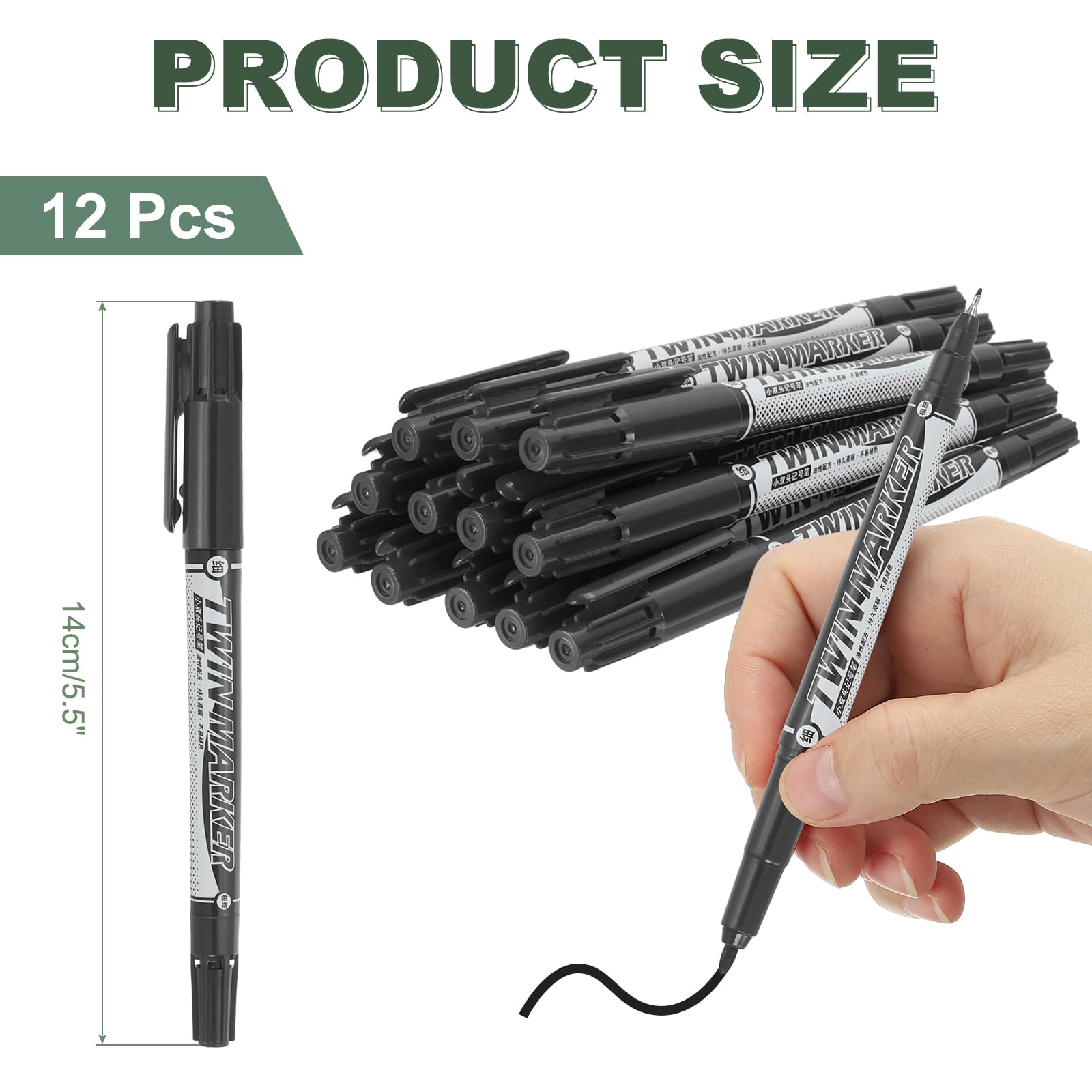 M&G Permanent Twin Markers Dual Ultra Fine Point Tip(1.5mm+0.5mm) - Image 2