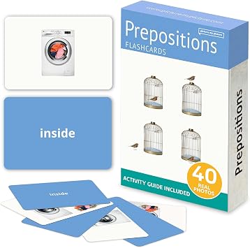 Picture My Picture Prepositions Flash Card Set   Speech Therapy Tool for Vocabulary, Communication & Thinking, Scratch-Resistant with Activity Guide, Suitable for Education, ESL & ABA   Set of 40
