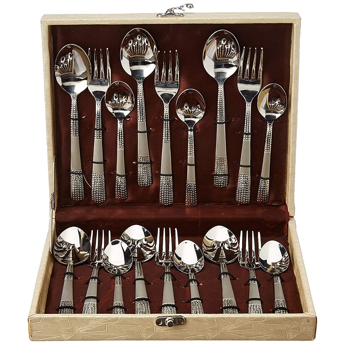 FNS Stainless Steel Zest Cutlery Set, 18-Piece, Silver, ZSST18