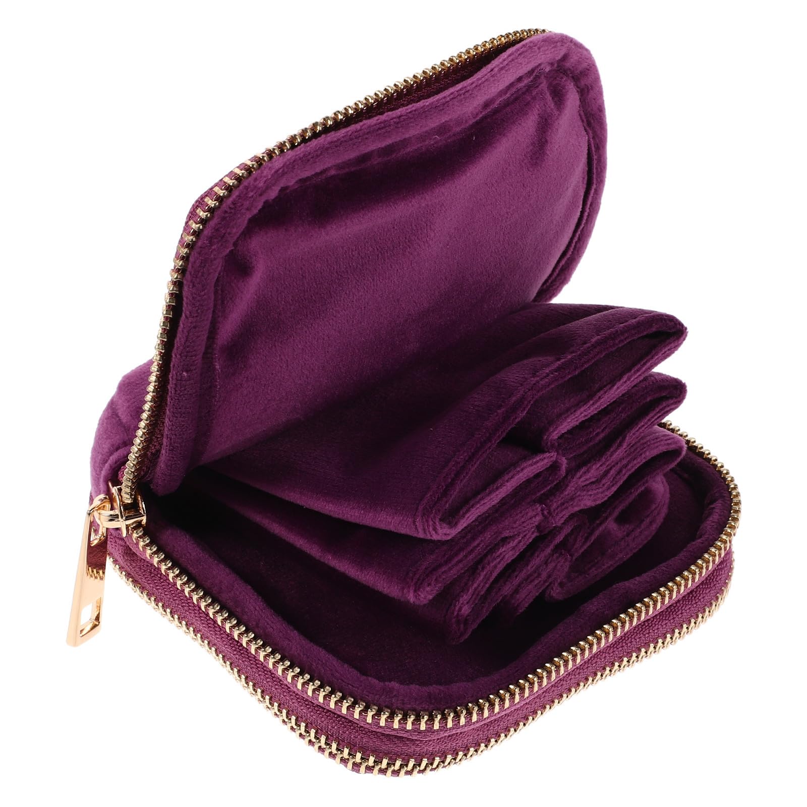 Pochette à bijoux pourpre : fini les colliers emmêlés en voyage grâce au velours