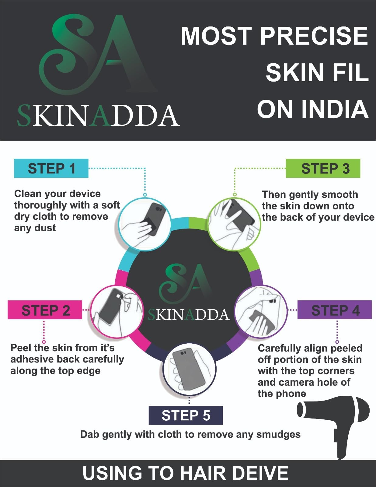 SKINADDA Mobile Skin Sticker Compatible with Tecno Phantom V FLIP Skin Not Back Cover, Camera & Back Protector Mobile Skin Wrap; Tecno Phantom V FLIP-JF-094