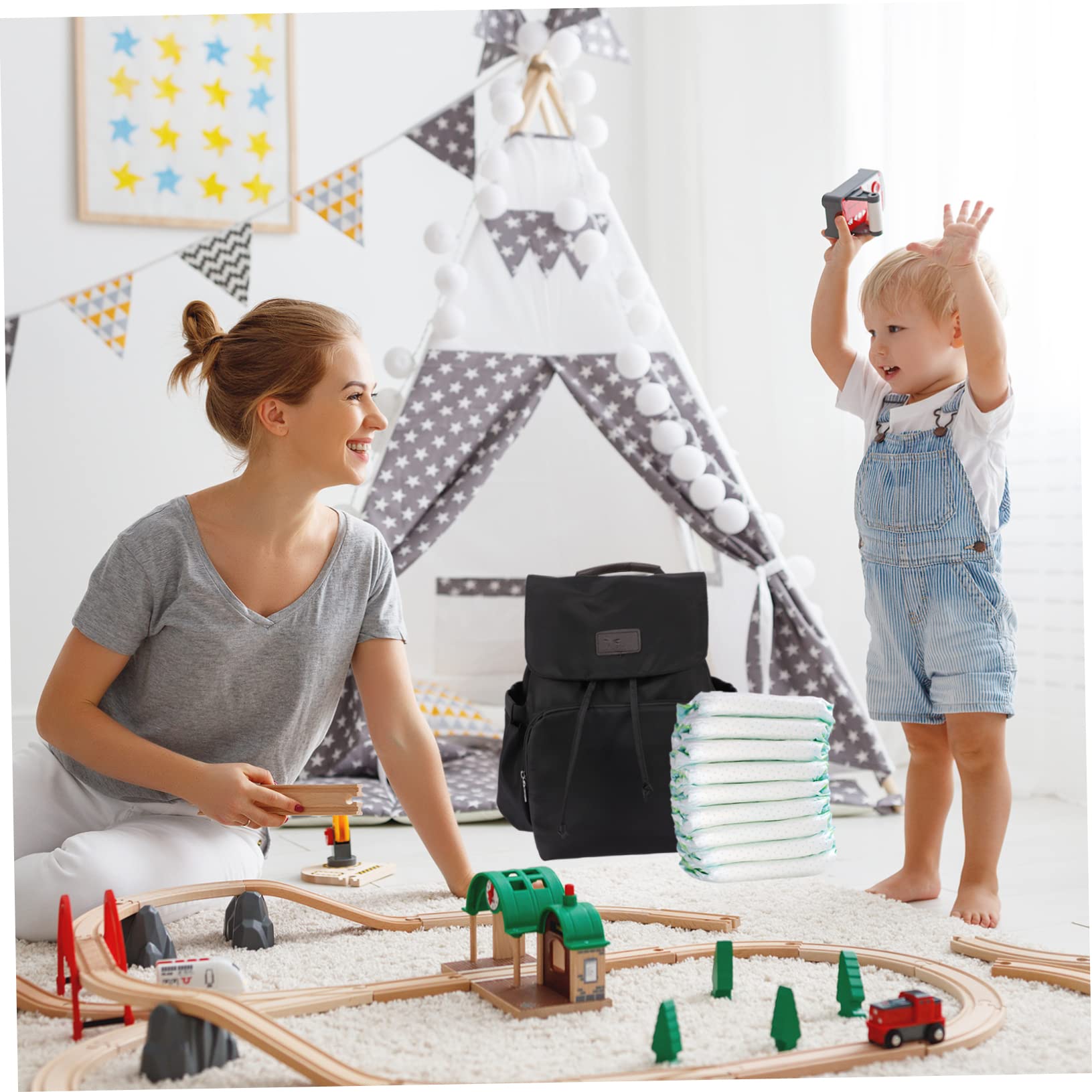 Organisieren Sie Die Bedürfnisse Des Babys Wickelrucksack Für Frauen Wickeltaschen Mit Kordelzug Multifunktional