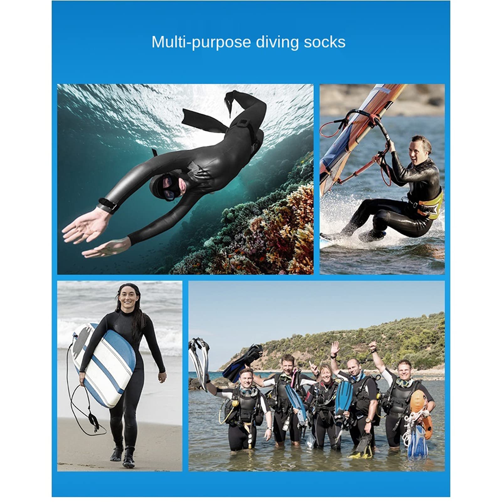 Calcetines de Buceo 5 mm CR Neopreno Calcetines de Buceo Calcetines de Buceo de 3 mm Calcetines de Playa Calcetines de natación Manténgase Caliente para el Buceo