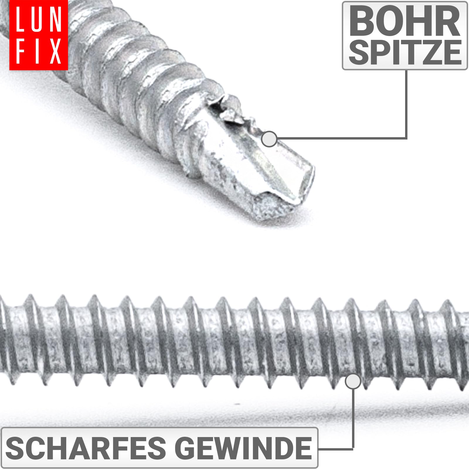 Viti autofilettanti per metallo 4,2x19mm, 1000 pezzi, viti autoperforanti zincate, testa bombata a croce PH, autofilettanti per lamiera in acciaio zincato per fissaggi rapidi e precisi, Lun Fix