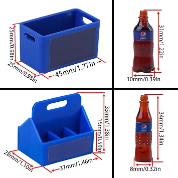 RC Two Sets Mini Cola Bottles with Tray Decorative Accessories