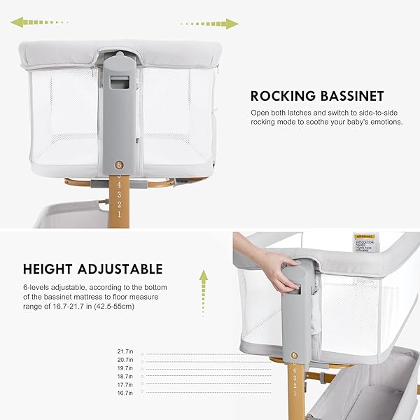 Baby Bassinet Bedside Sleeper 3-in-1 3