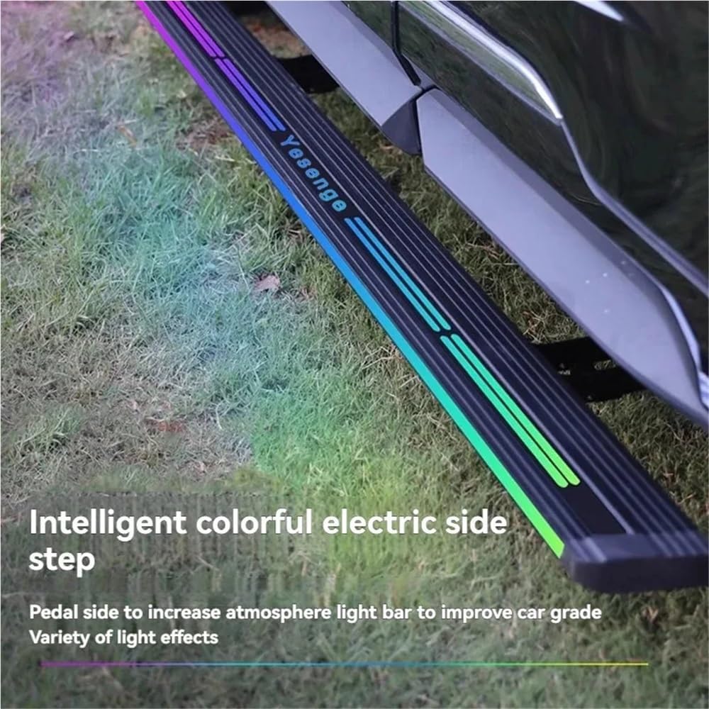 Compatible with Ford Ranger Raptor 2023+ Aluminum Automatic Electric Side Steps Retractable Running Boards Power Assist Step for Lifted Pickup Truck Off-Road 4x4
