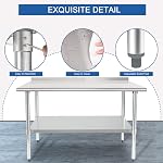 HARDURA Préparation de table en acier inoxydable & Tableau de travail 24 x 48 Pouces NSF Commercial lourd avec sous-sol et dosseret pour Restaurant Cuisine Maison et Hôtel