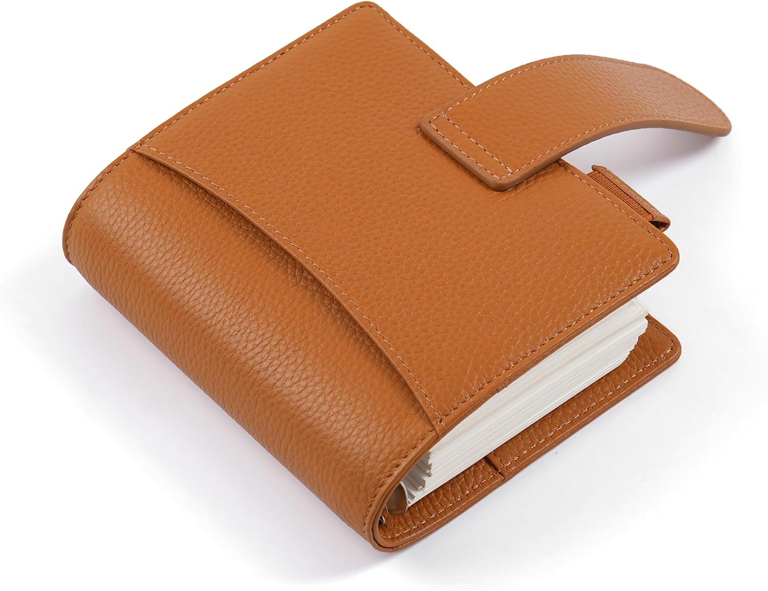 Moterm Pocket Elite Rings Planner - Genuine Leather Binder Organizer without Big Back Pocket (Pebbled-Burnt Orange, 25mm Ring) image 5