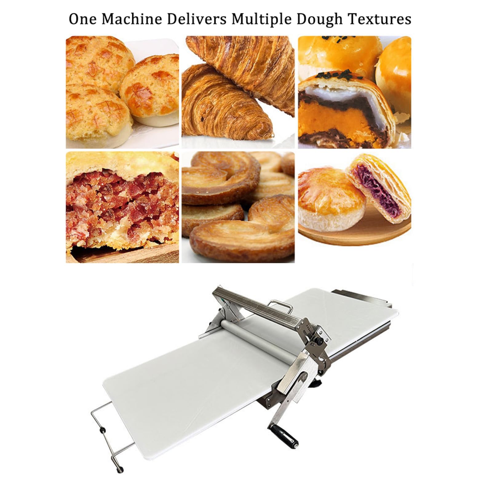 Máquina manual para extender masa, laminadora de masa plegable con asa