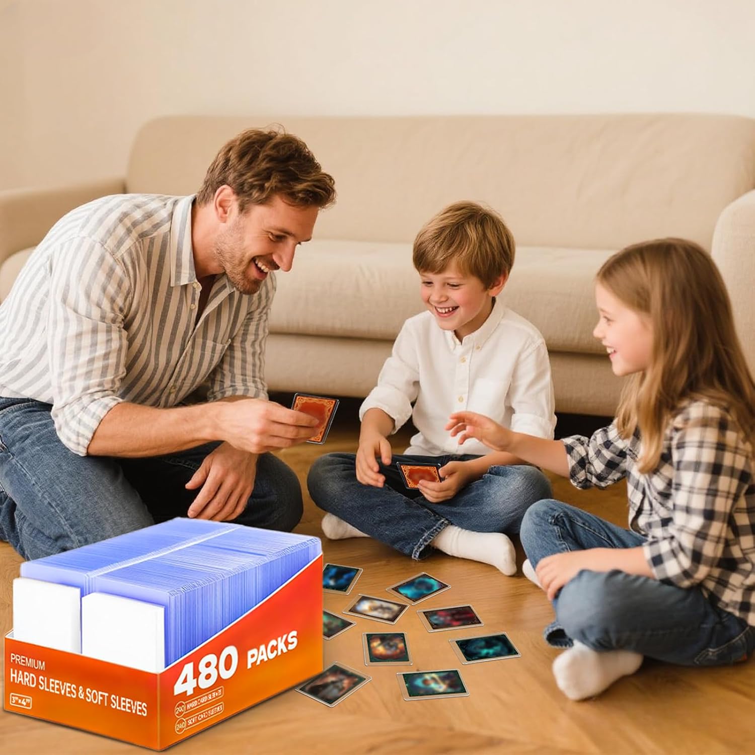 480 Hard Card Sleeves for Cards, 3" x 4" Hard Plastic Baseball Card Protectors, Ultra Clear Rigid for Baseball, Football, Sports Cards(240 Hard + 240 Soft Card Sleeves)