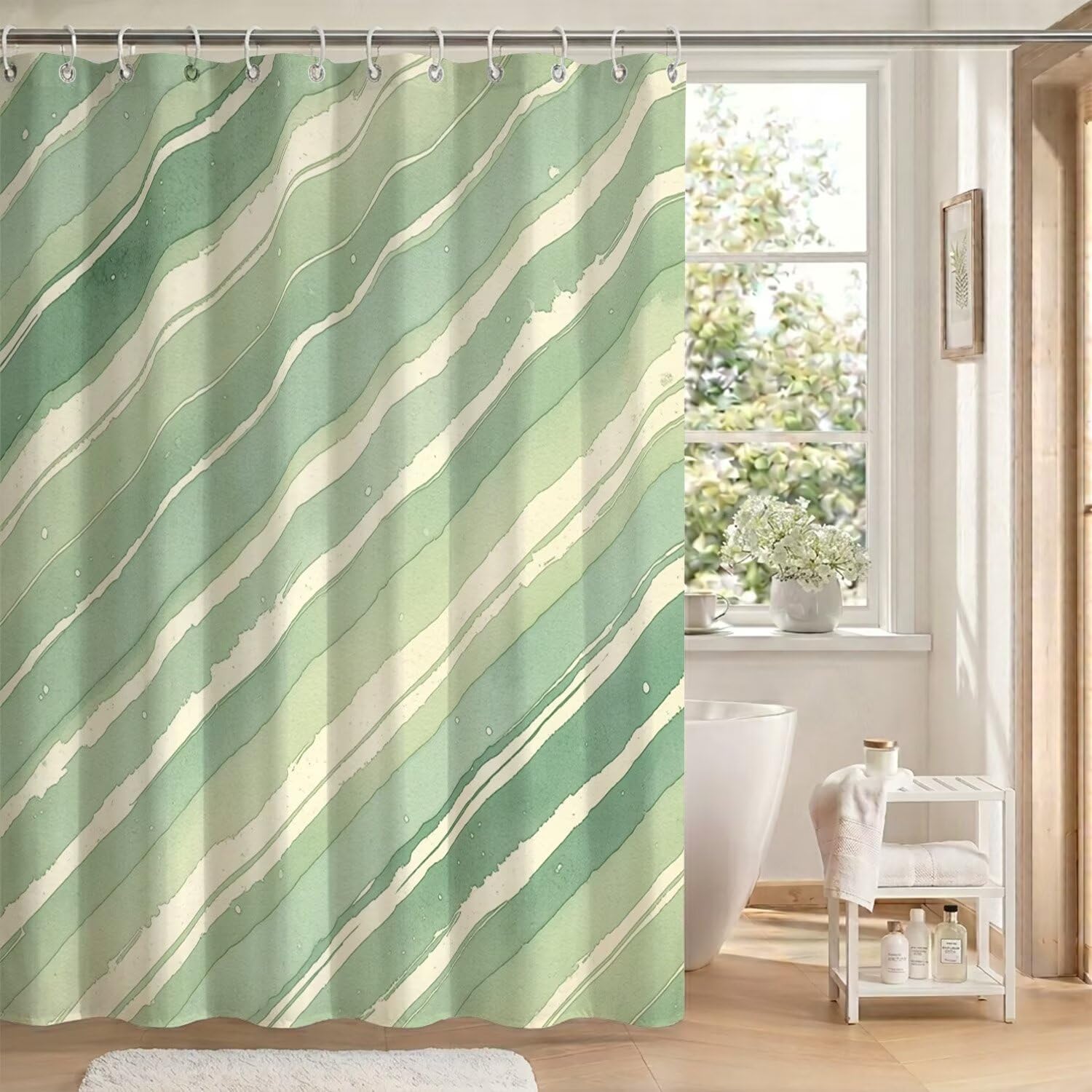 Rideau de douche moutarde imperméable 180x200 cm lavable en machine