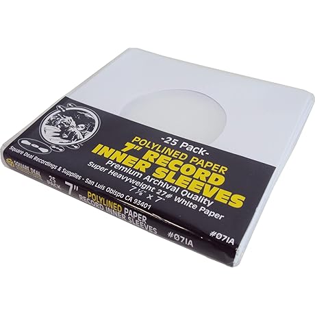 Super Heavyweight Polylined Paper Inner Sleeves for 7” Records - Ultimate 7 Protection