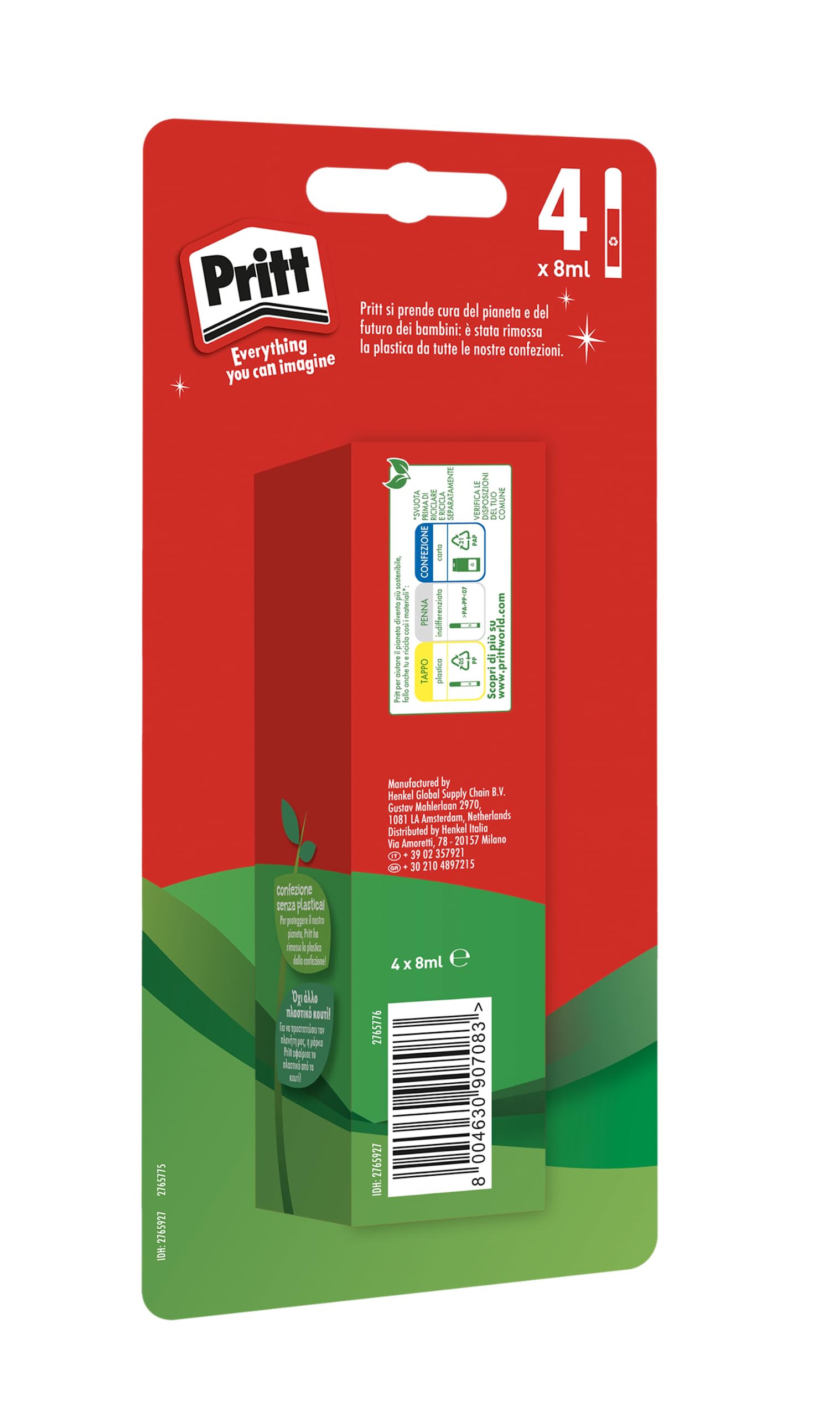 Pritt Correttore Pocket Pen, Micropunta Metallica, 2+2 Penne 8ml