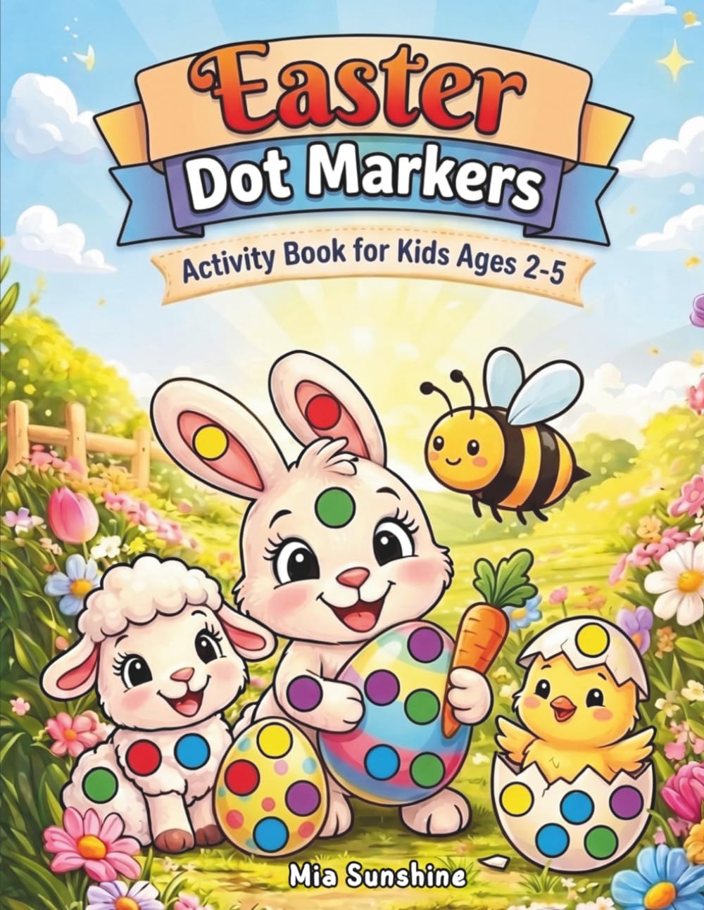 Easter Dot Markers Activity Book for Kids Ages 2-5: Coloring Spring Designs with Bunnies, Eggs and Flowers, A Cute Basket Stuffers for Toddlers and Preschoolers