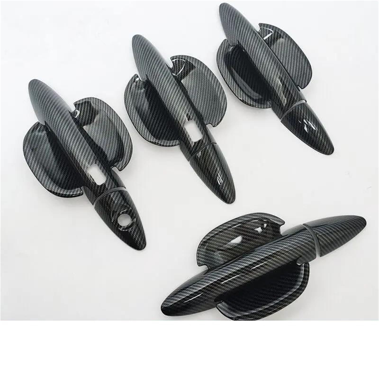 PIWINE Handle Sticker Carbon Fiber Chrome Car Door Handle Cover Decor Trim Stickers for KIA for Rio 3 for Rio3 K2 2011-2016 Styling(Handle Bowl 2buttons)
