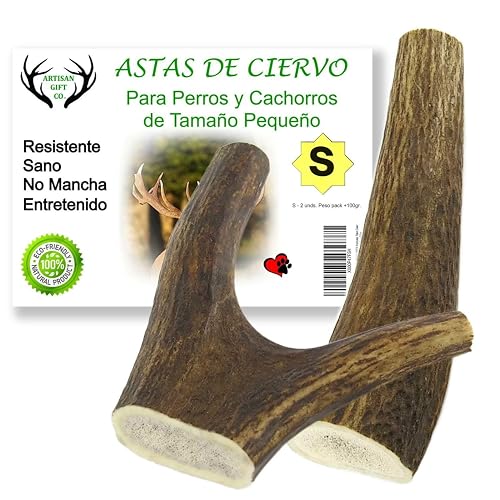 Asta de Ciervo para Perros, Talla S - 2 unds. Peso Total Pack más de 100 gr