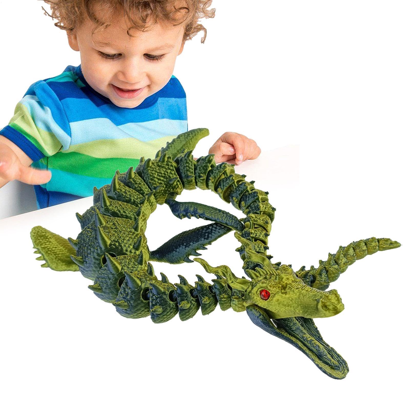 Dragon 3D Printed - Large 3d Printed Dragons With Flexible Joints, Articulated 3 D Printeds Dragon Toys For Kids And Adults For Christmas, Easter, Teens Collectors Birthdays, Fun Desk DΓ©cor