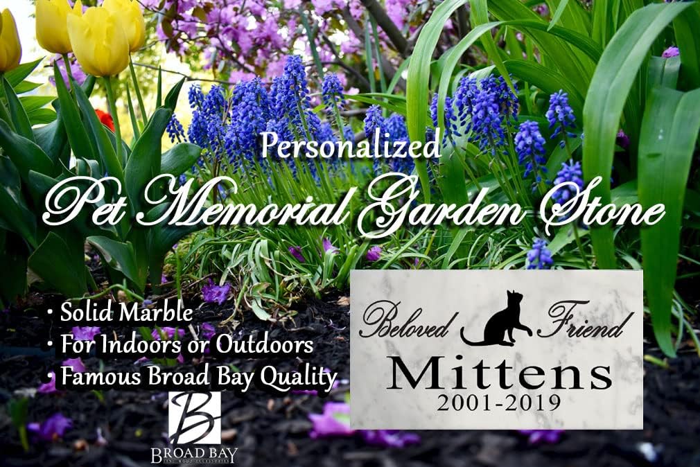 Broad Bay Cat Memorial Stone Personalized Custom Marker Outdoor Garden Sign Grave Headstone Beloved Friend Design