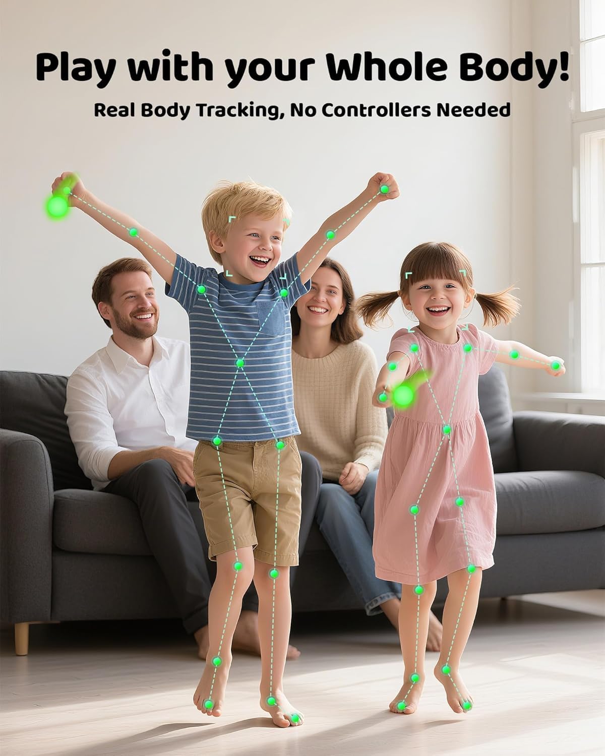 MIAROZ AR Motion Game Console for Kids: Plug and Play TV Video Game System for Indoor Physical Play Interactive Family Fun Game Nights Parties Playtime - Image 2