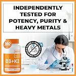 VITAMIN D3 K2 (MK-7) VEGAN | HIGH POTENCY•VALUE SIZE | Supports Prevention of Osteoporosis & Heart Calcification | Immune, Bone & Heart Health Supplement | Canadian Made Vitamin D3 Vitamin K2