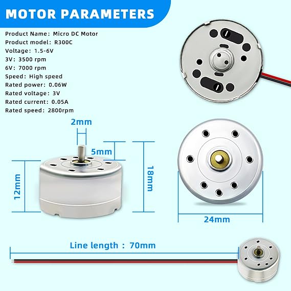 10 ADET Paketi DC 3 V Mini Elektrik Motoru DIY Oyuncaklar Rüzgar Türbini Jeneratörü için Braketi ile