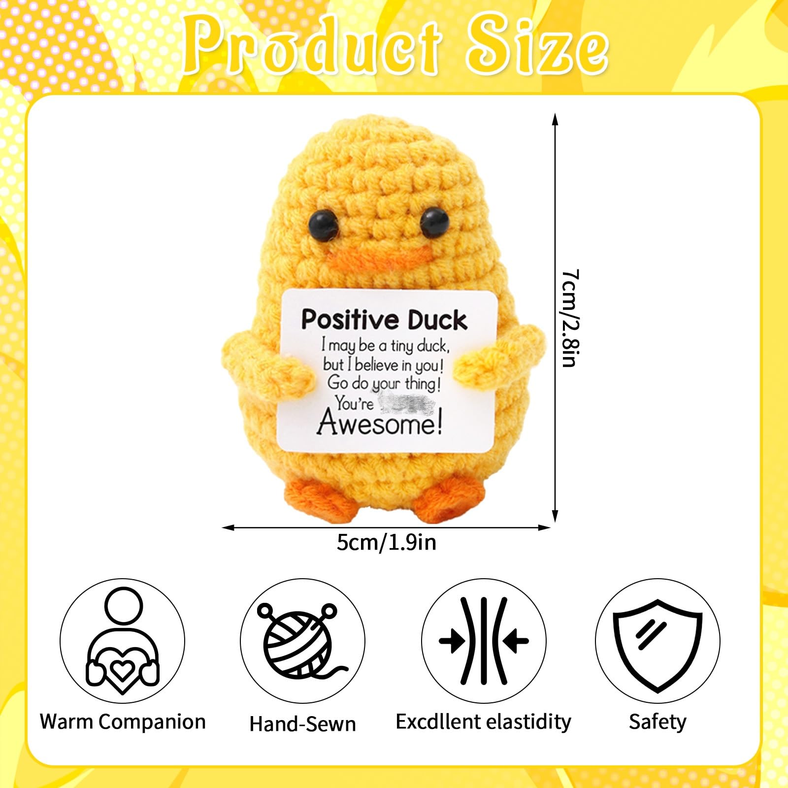 Positive Duck Emotional Support Duck Crochet - Image 3