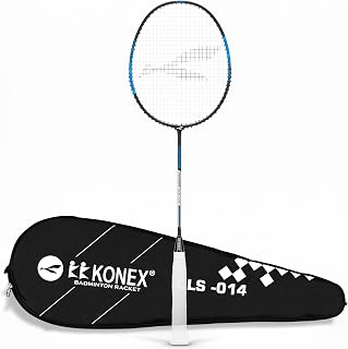 Konex Aluminium Badminton Racquet 2U (90±1g) | 28 LBS String Tension | High Tensile Slim Shaft with Soft PU Grip Handle & ... Price In India