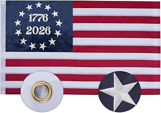 SYII 250 Anniversary USA Flag 4x6 FT, Embroidered Heavy Duty 1776-2026 American Flag, USA 250 Patriotic Merchandise, with 2 Brass Grommets