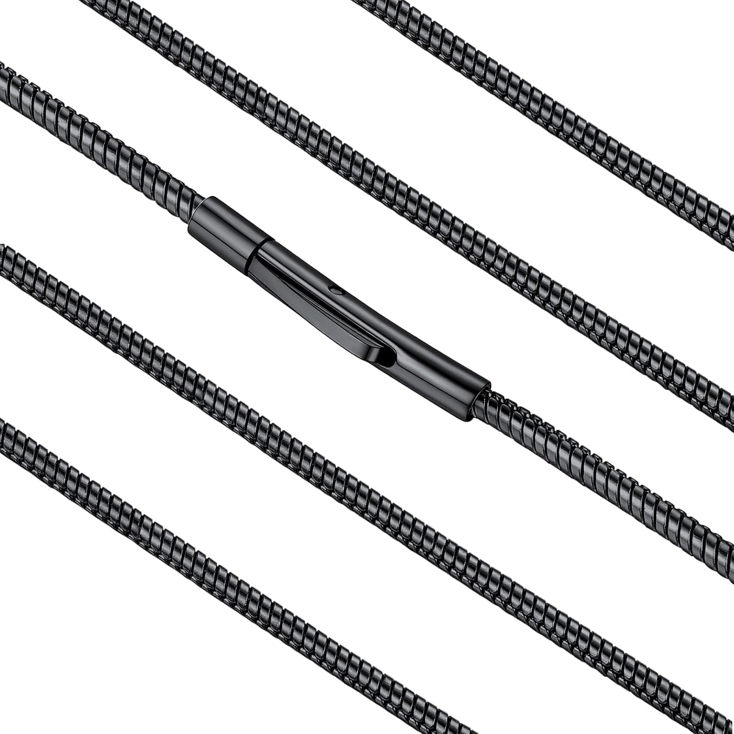 FaithHeart Stainless Steel Chains for Men, Silver/Black/14K Gold Plated Snake/Wheat/Box/Rope/Rolo Chain Necklace 16-30 Inches with Delicate Gift Box