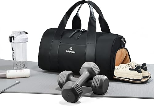 Miniatura 2 de Pequeña bolsa de gimnasio para mujer con bolsillo para ropa húmeda y compartimento para zapatos, linda mini bolsa deportiva para yoga