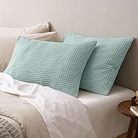 Vista 13 de PHF Fundas de almohada ultra suaves con tejido de gofre, tamaño King, sin inserto, paquete de 2 fundas de almohada de 20" x 36", fundas de almohada