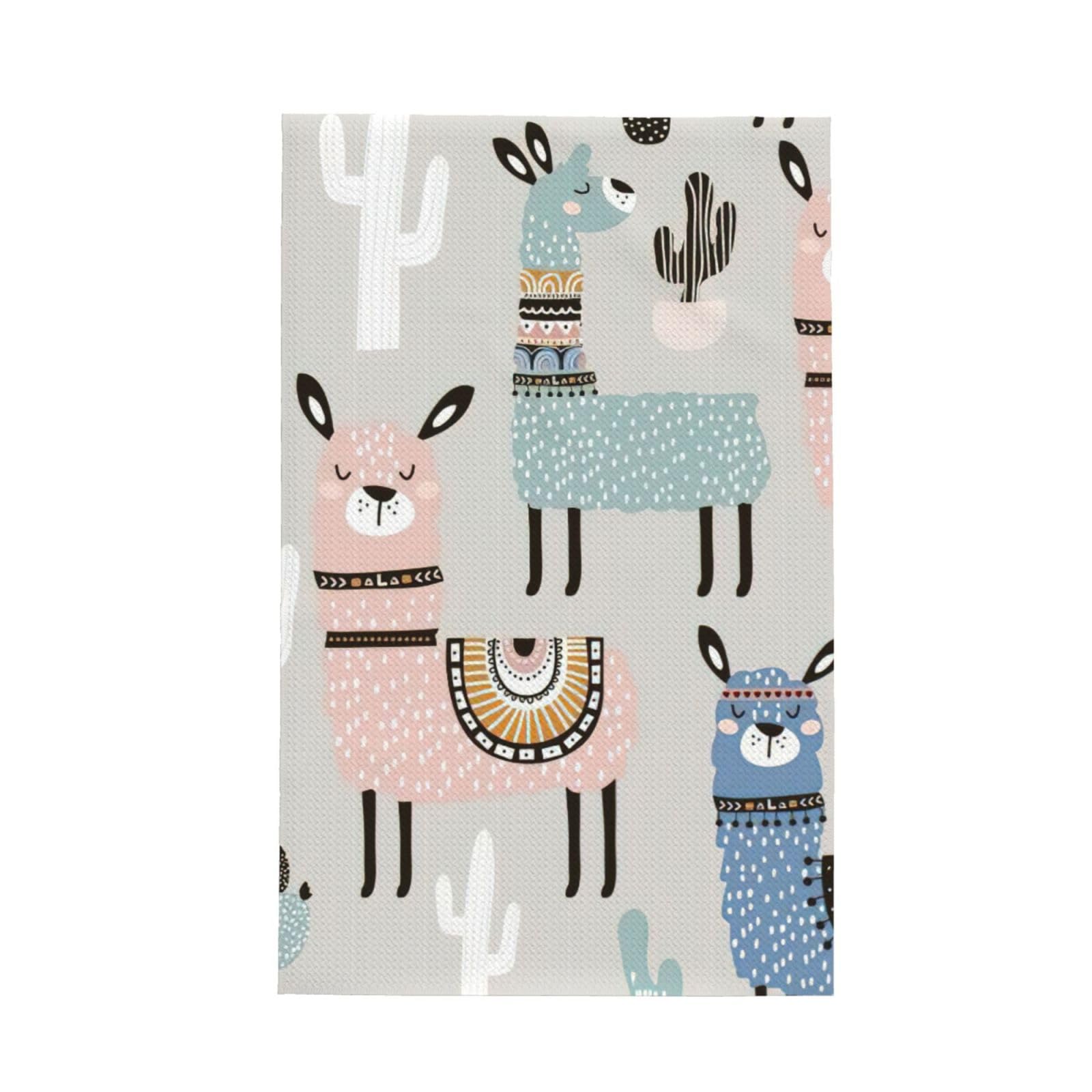 CKGODGF Llama Cactus Print Absorbent Waffle Dishcloths,Kitchen Towels With Hanging Loops,Tea Towels.
