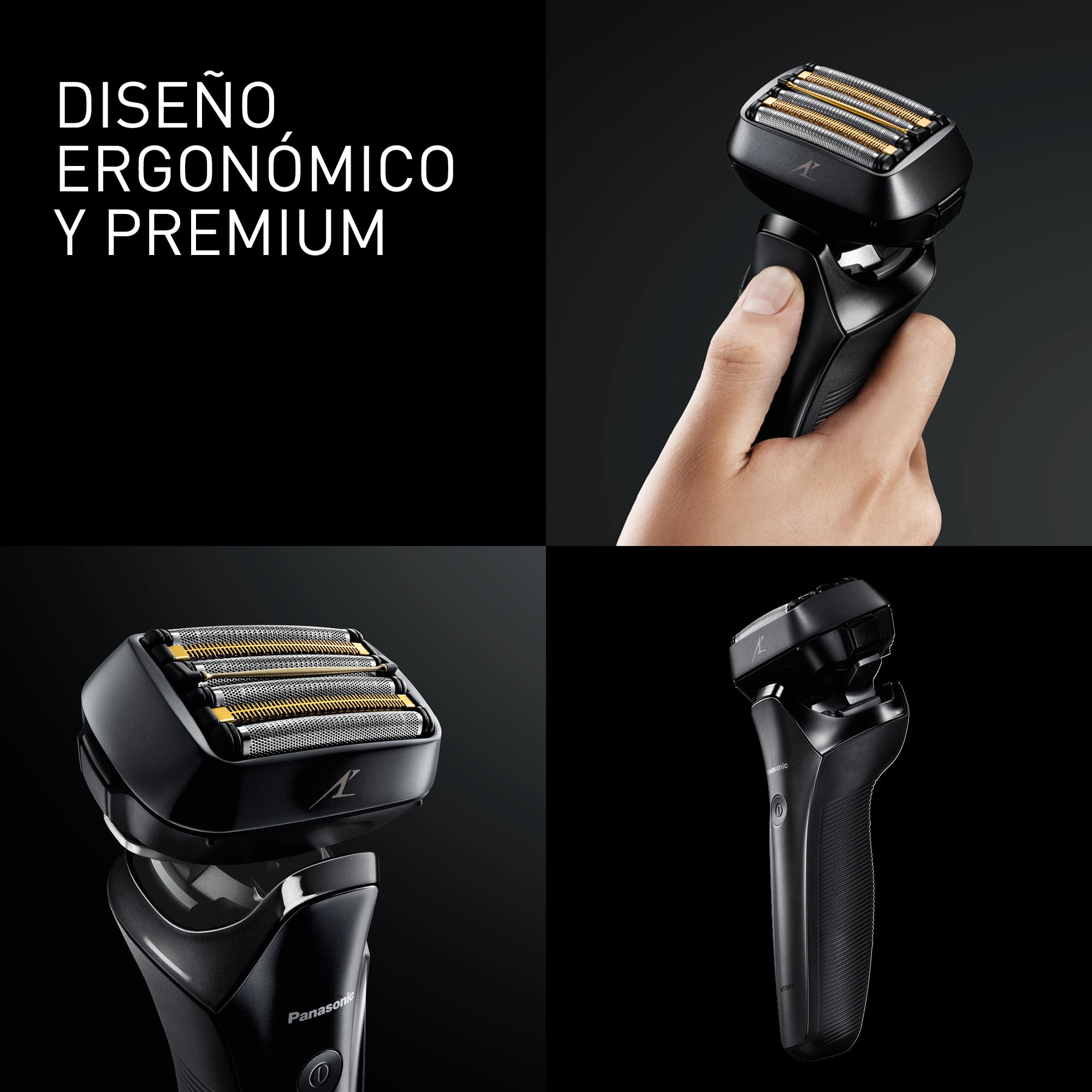 Panasonic Series 900+ ES-LS9A Afeitadora Eléctrica De 6 Hojas En Seco Y Húmedo Para Hombres, Afeitadora Eléctrica Con Sensor De Barba Sensible, Limpieza Automática Y Sistema De Carga