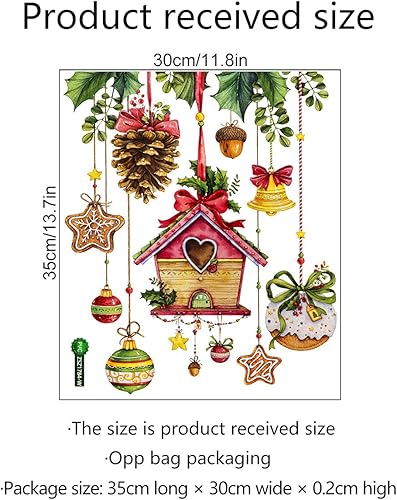 Miniatura 2 de Calcomanías de pared de Navidad, 1 unidad, calcomanías de pared de vinilo de Navidad, murales de pared extraíbles, decoración de pared para