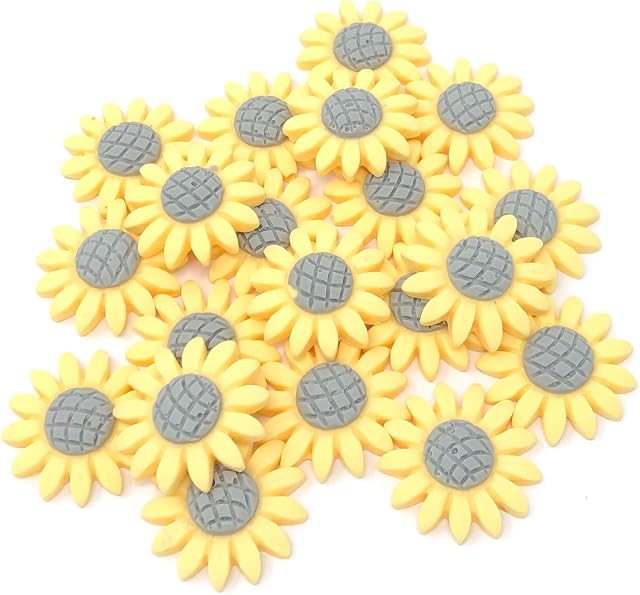 Wedding Touches 20x Yellow 22mm Soft Feel Sunflower Flatbacks Craft Cardmaking Embellishments