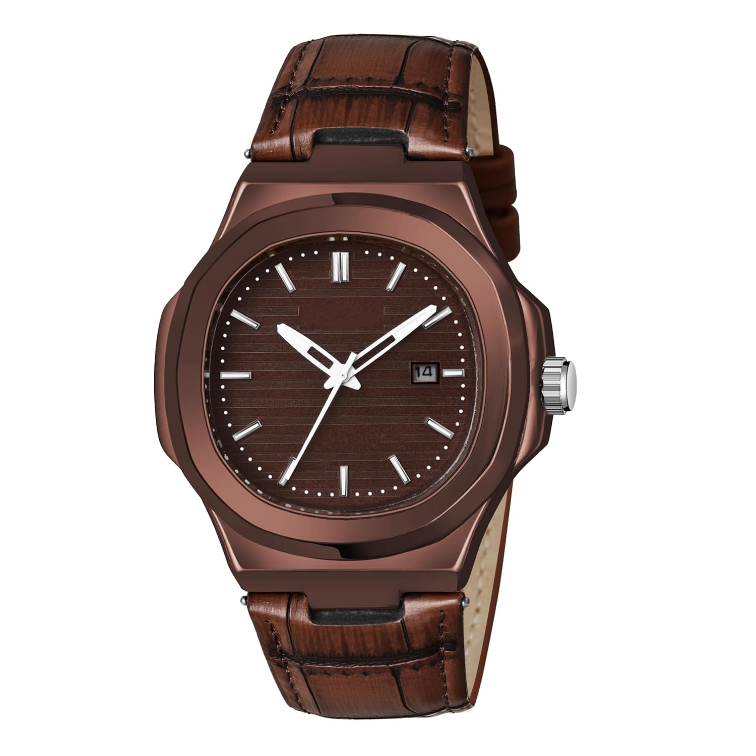 SWADESI STUFFLuxury Men’s Analog Watch with Leather Strap – Patek Style Elegant Timepiece with Date Display – Formal & Casual Wrist Watch SWADESI STUFFLuxury Men’s Analog Watch with Leather Strap – Patek Style Elegant Timepiece with Date Display – Formal & Casual Wrist Watch