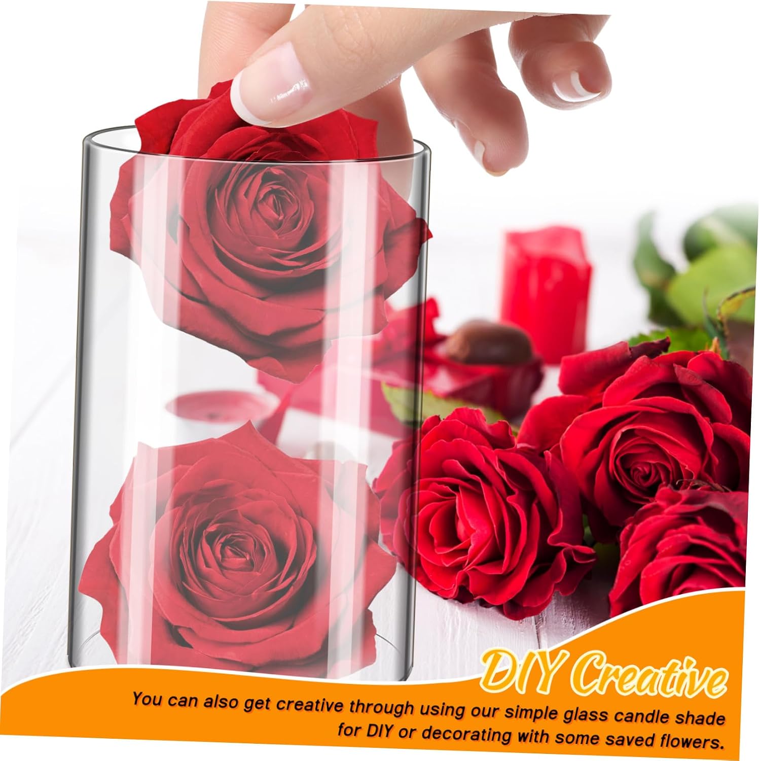 MAGICLULU 2Pcs Transparent Glass Candle Shade Open Ended Pillar Candle Covers Glass Cylinders for Softening Candle Flame for Home Decor Centerpieces