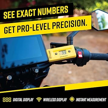 Slacker Wireless Remote Display Bike Tool for Accurate Sag Setup and Suspension Tuning, Compatible with Slacker V5 (Yellow) LCD Wireless Display for Smooth, Reliable Real-Time Measurement