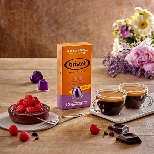 Miniatura 2 de Bristot Lungo Americano Cápsulas de café – tostado medio – Compatible con máquina original Nespresso – 100% aluminio reciclable – Paquete de 10