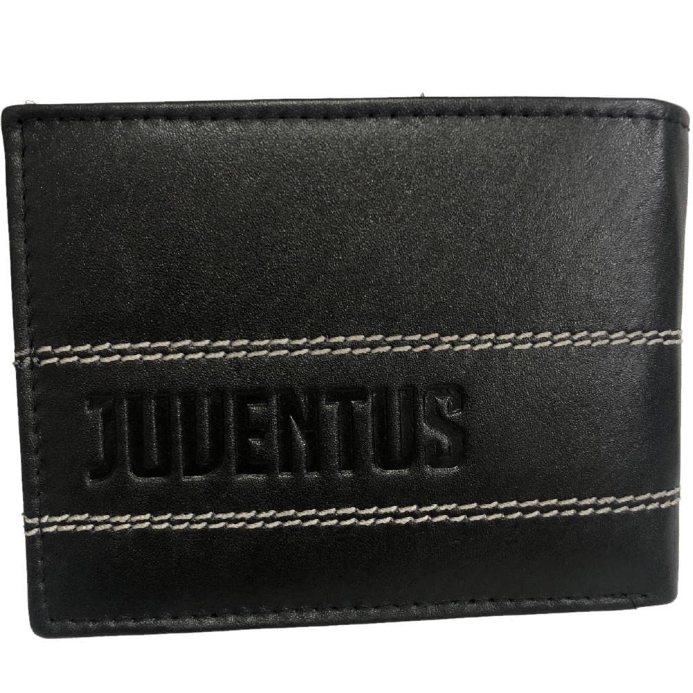 Juventus FC - Portafoglio Uomo Pelle, Nero, Compatto, Squadra di Calcio, Porta Documenti, Porta Monete, Tessere, Prodotto Ufficiale