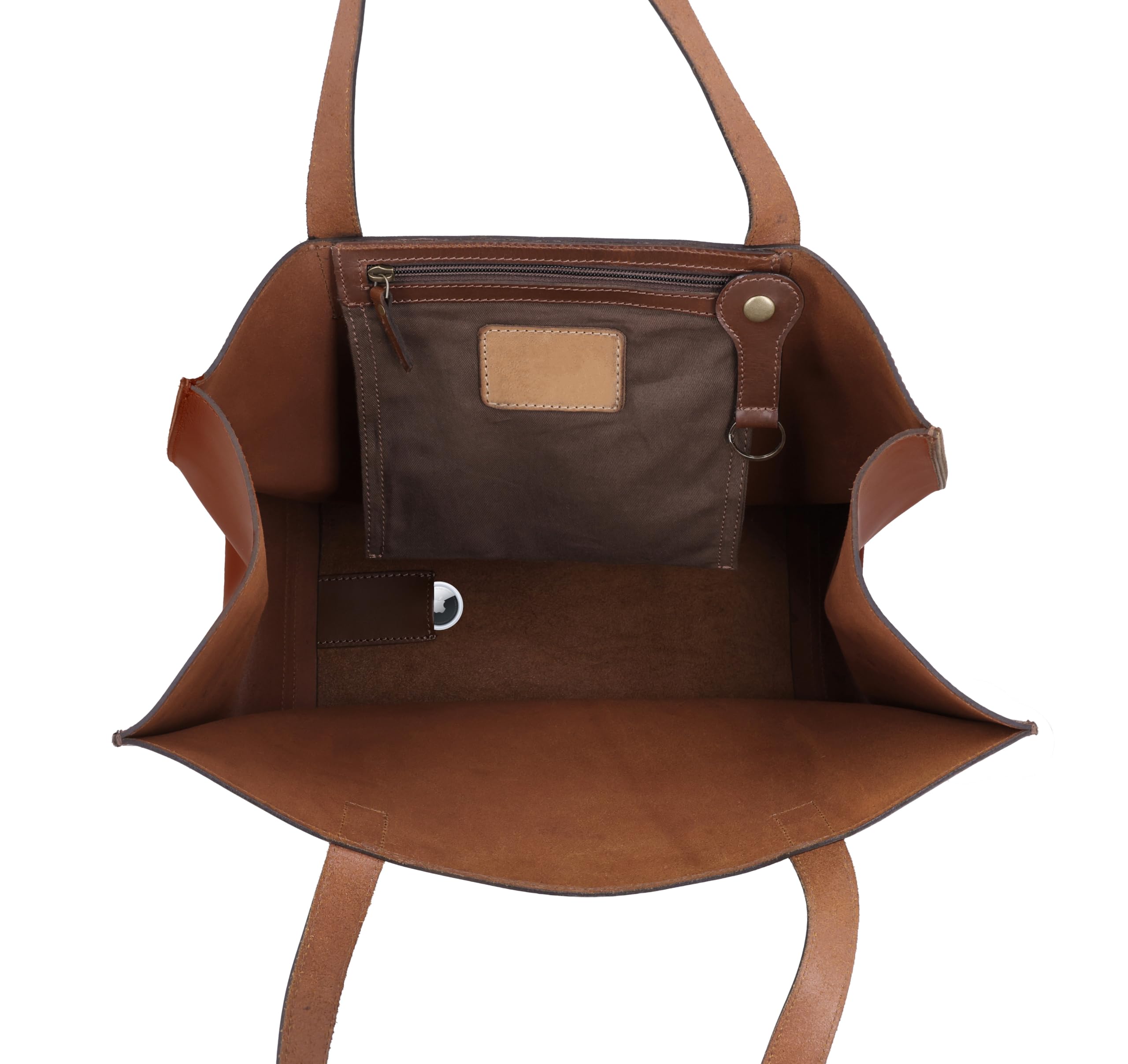 Gusti Leder Handtasche Damen Shopper Agatha – Große Handtaschen für Damen aus Büffelleder mit AirTag-Fach für Uni & Büro – Tote Bag als Schultertasche Damen mit viel Stauraum