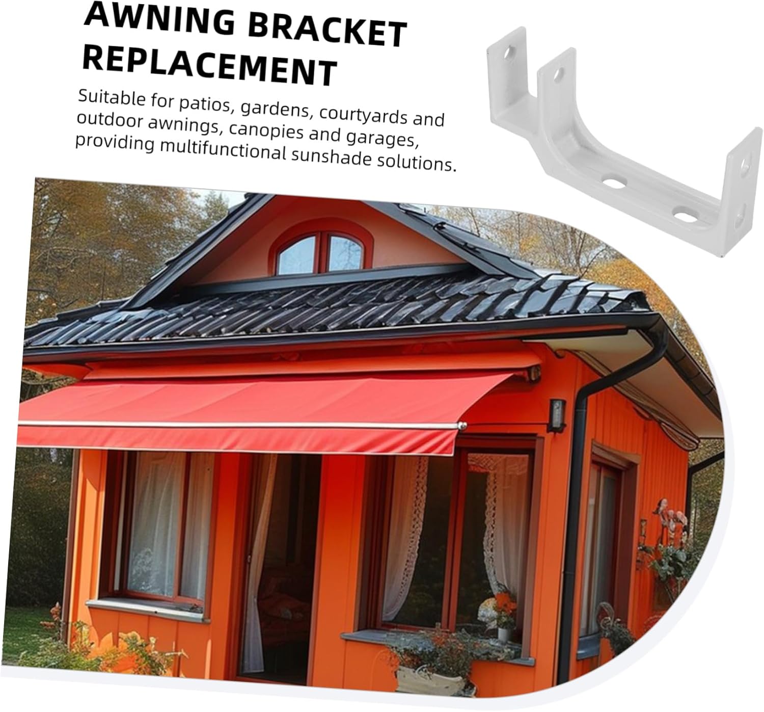 Sosoport Retractable Awning Mounting Bracket for Electric Manual Canopy Installation Weather-Resistant Support for Tubes for Patios Gardens