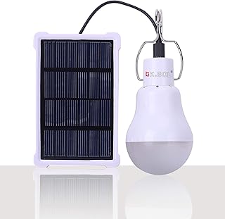 KK.BOL Solar Lamp Portable LED Light Bulb Solar Panel Powered Rechargeable Lantern Lights Lamps for Pet House Shed Barn Indoor Outdoor Emergency Hiking Tent Reading Camping Night Light (1600mAh 150LM)