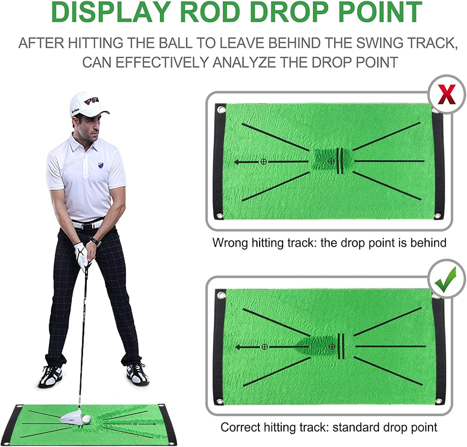 PEALOV Golf Training Mat,Golf Swing Mat,Portable Golf Training Mat for