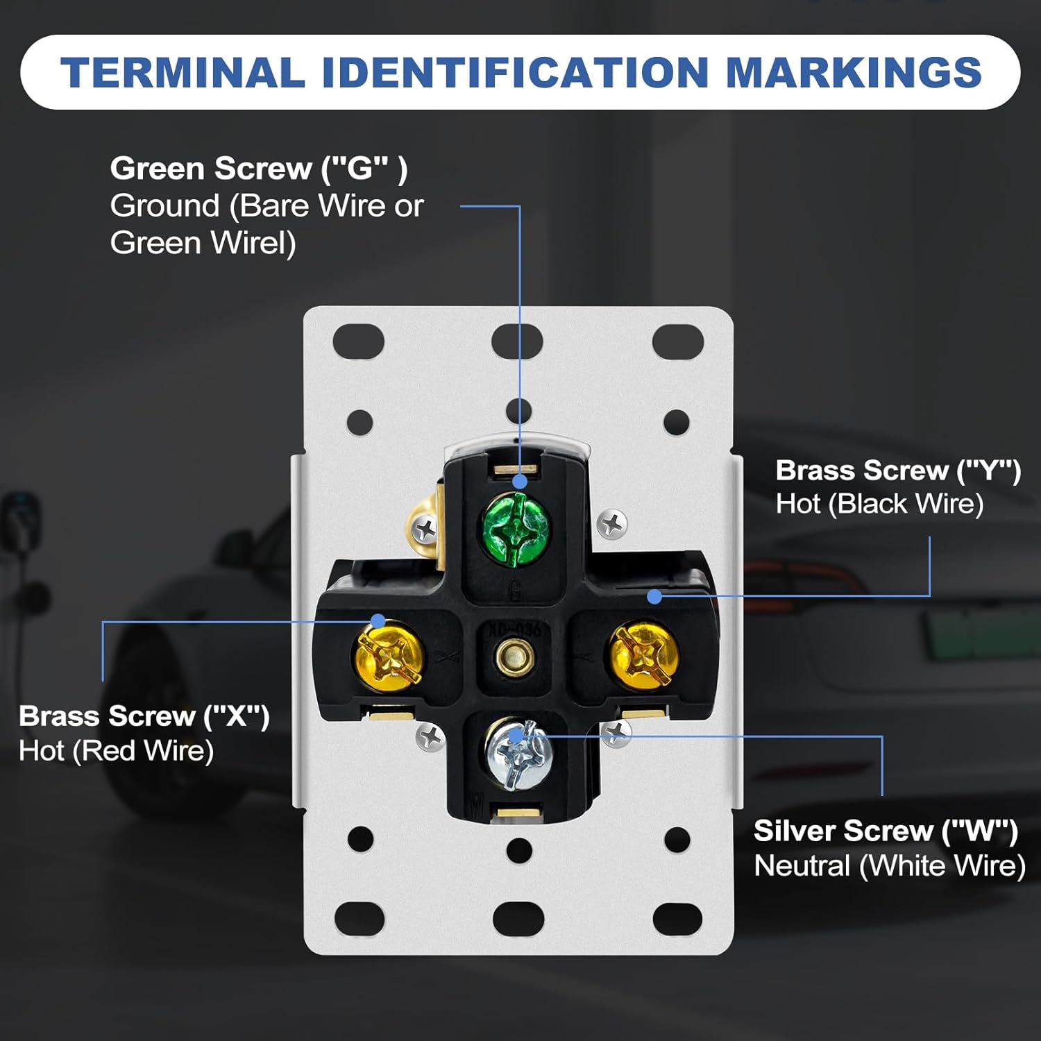 NEMA 14-50R 50 Amp Heavy-Duty EV Charging Receptacle Outlet 125/250V, Built for Sustained High-Power EVs, RVs & Industrial Appliances 3-Pole 4-Wire Secure Grounding, UL Listed