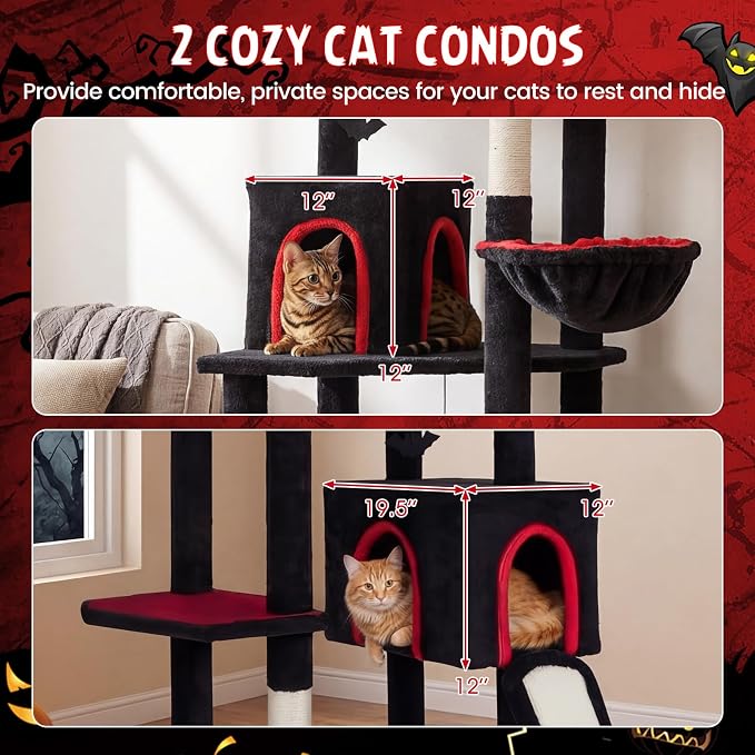Árbol para Gatos Gótico Tangkula 75" con Rascadores y Casas miniatura 5